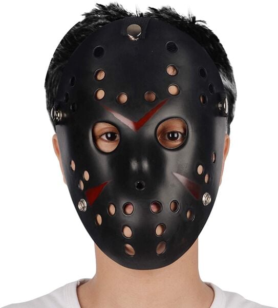 Siyah Kırmızı Çizgili Jason Hannibal Maskesi