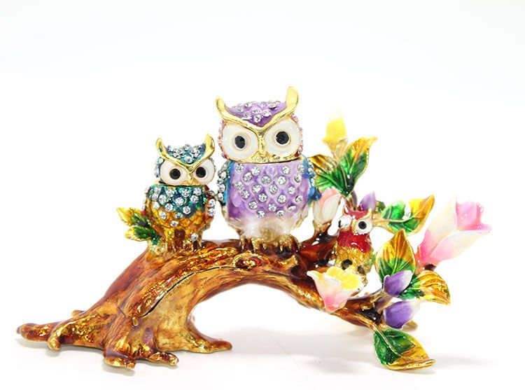 Swarovski Dal Üstünde 3'lü Baykuş