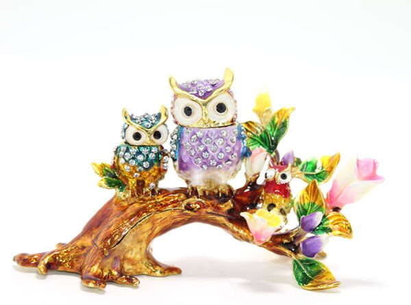 Swarovski Dal Üstünde 3'lü Baykuş