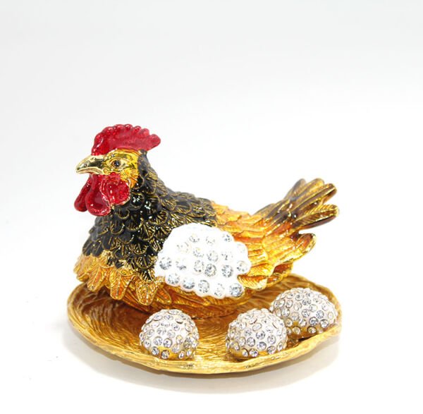 Swarovski Taşlı Yumurtalı Tekli Tavuk Model 1
